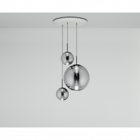 TOM DIXON GLOBE PENDANT SYSTEM TRIO ROUND SILVER GLPS03CH-PEUM4 